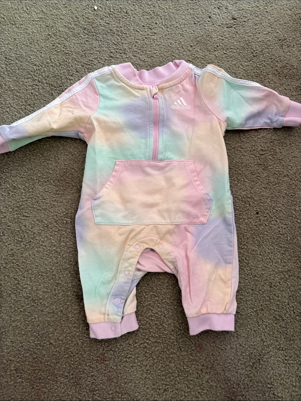 adidas Kids Pastel Tie-Dye Footie in Pink, Mint & Lavender